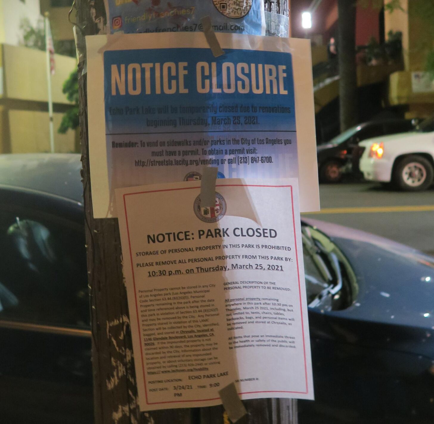 echo park lake closure notice